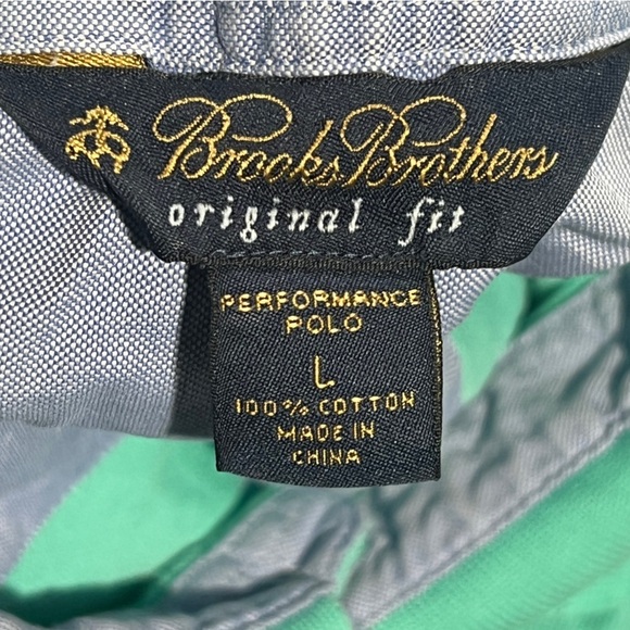 Brooks Brothers Men's Green Striped Polo Shirt Golf Short Sleeve - Picture 5 of 5